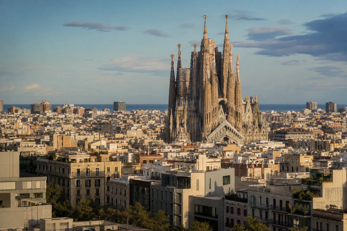 Sagrada Família above Barcelona