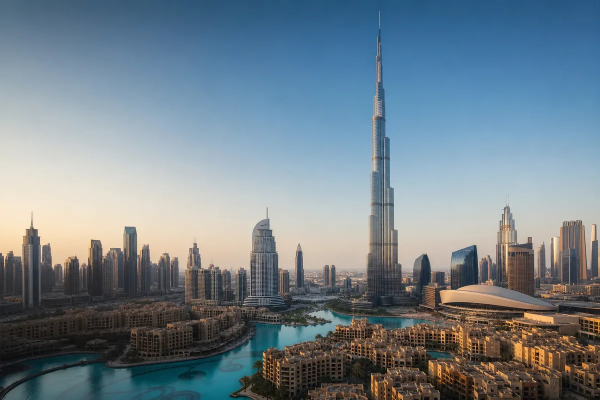 Dubai skyline with the Burj Khalifa