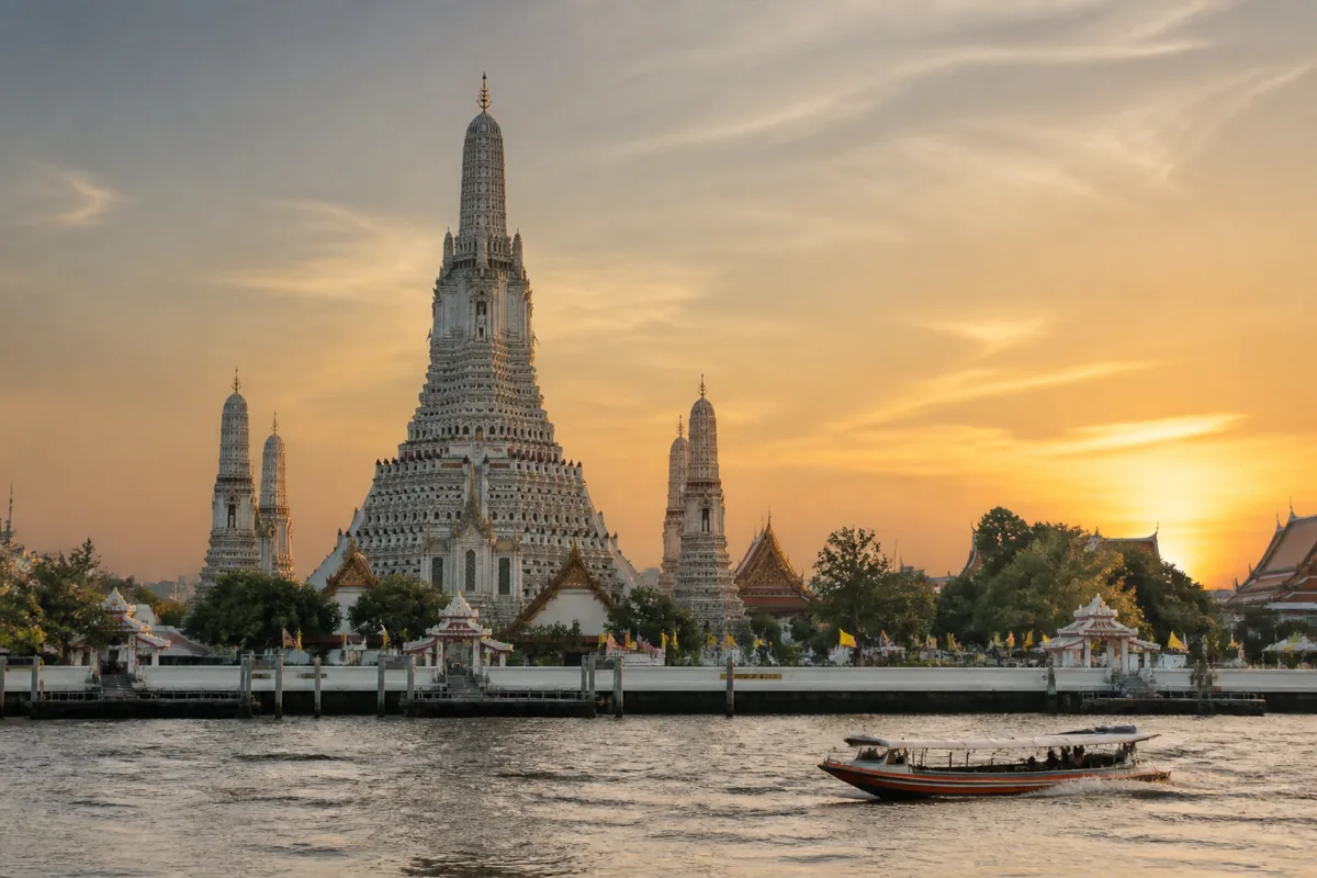 Bangkok city and temple scenery in Thailand
