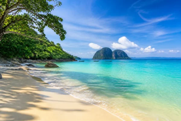 Tropical beach and coastline in Phuket Thailand