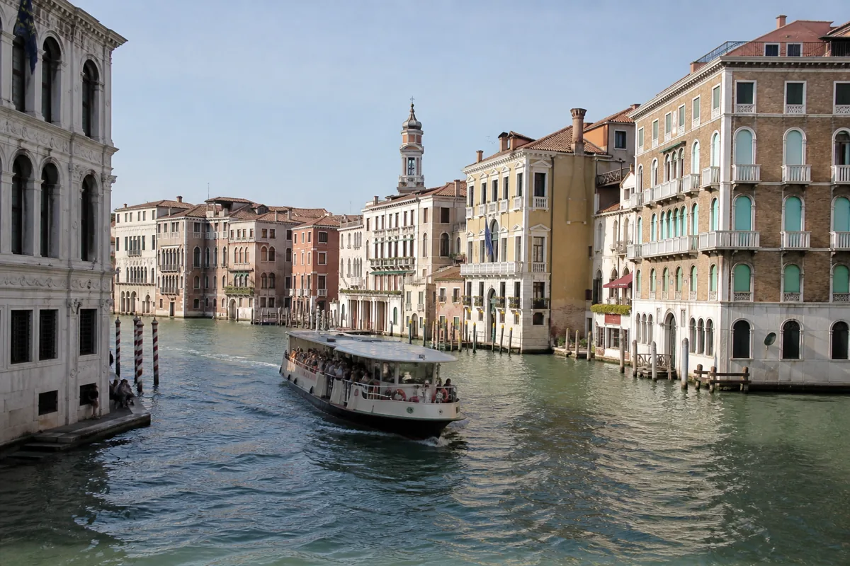 Venice Grand Canal and historic facades